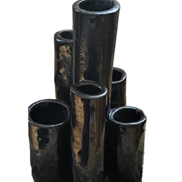 6 hole multi hole & height ceramic glazed bud vase - Picture 15 of 16